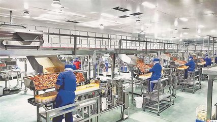梅斯勒食品集團(tuán)生產(chǎn)車間 工人們緊張忙碌的食品生產(chǎn)現(xiàn)場